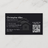 Carte De Visite Design-Build Firms Business | Black Sketch (Dos)