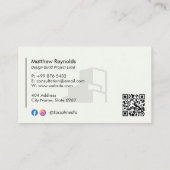 Carte De Visite Design-Build Firms Business | Grey Minimalist (Dos)