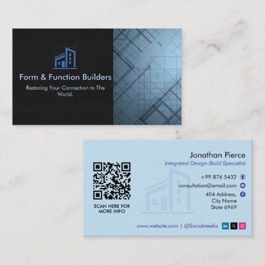 Carte De Visite Design-Build Firms Business | Sealight Minimalist (Devant / Derrière)