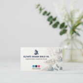 Carte De Visite Design-Build Firms Business | White Sketch (Debout devant)