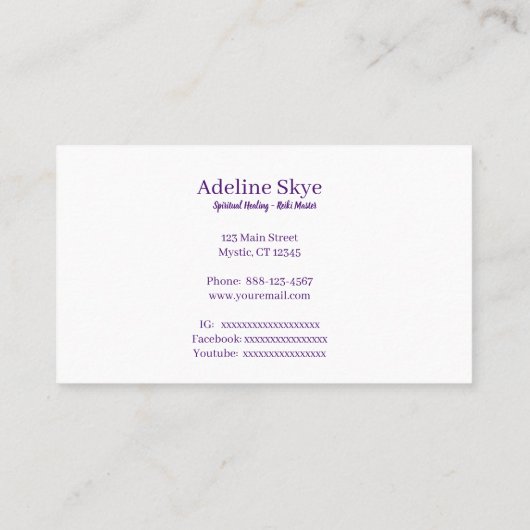 Carte De Visite design chakra mystique en couleurs vives (Dos)