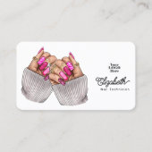 Carte De Visite Design Chic Chic Nail Rose Chic Salon (Devant)