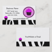 Carte De Visite Design chic de Cupcake violet (Devant / Derrière)