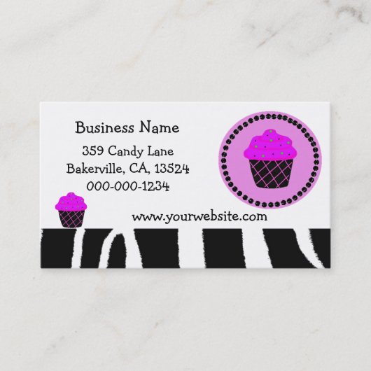 Carte De Visite Design chic de Cupcake violet (Devant)