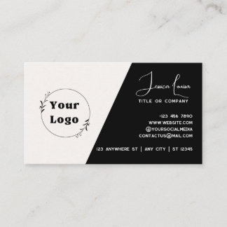 Carte De Visite Design chic et moderne de noir et blanc