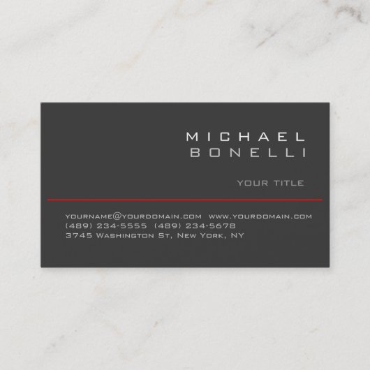 Carte de visite design chic et tendance gris clair (Devant)