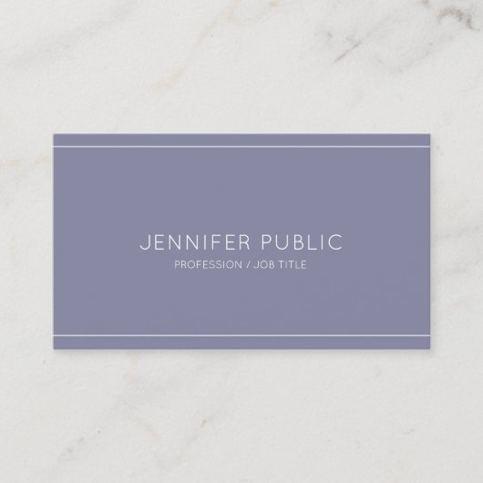 Carte De Visite Design chic moderne élégant Design violet violet c (Devant)