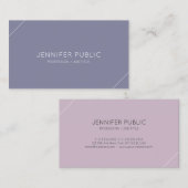 Carte De Visite Design chic moderne violet violet clair élégant (Devant / Derrière)