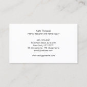 Carte De Visite Design chic Motif moderne noir et blanc (Dos)