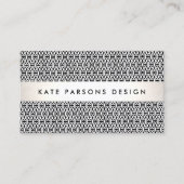 Carte De Visite Design chic Motif moderne noir et blanc (Devant)