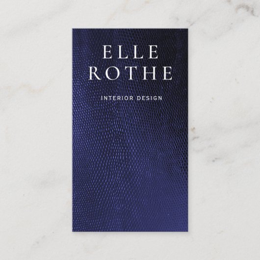 Carte De Visite Design chic Navy Blue Lizard Skin Designer (Devant)