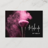 Carte De Visite Design Chic Pink Script Powder Make artist (Devant)