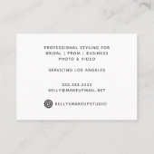 Carte De Visite Design Chic Pink Script Powder Make artist (Dos)