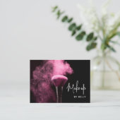 Carte De Visite Design Chic Pink Script Powder Make artist (Debout devant)
