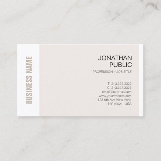 Carte De Visite Design Chic Professionnel Entreprise Design Luxe (Devant)