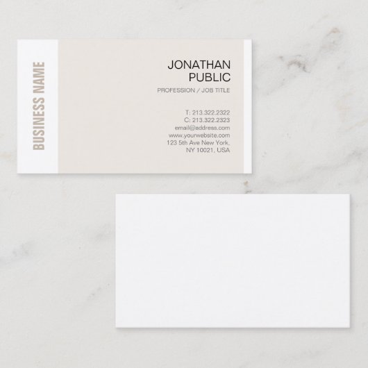 Carte De Visite Design Chic Professionnel Entreprise Design Luxe (Devant / Derrière)