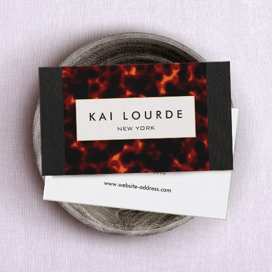 Carte De Visite Design Chic Tortoise Coquille d'intérieur