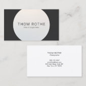 Carte De Visite Design circulaire noir blanc professionnel (Devant / Derrière)