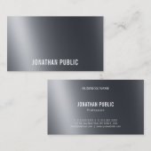 Carte De Visite Design Clair Et Noir Ombré Élégant Cool Luxe (Devant / Derrière)