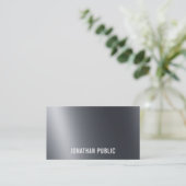 Carte De Visite Design Clair Et Noir Ombré Élégant Cool Luxe (Debout devant)
