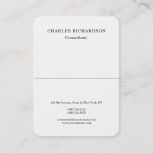 Carte De Visite Design classique blanc professionnel Creative