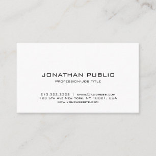 Carte De Visite Design classique élégant minimaliste lisse