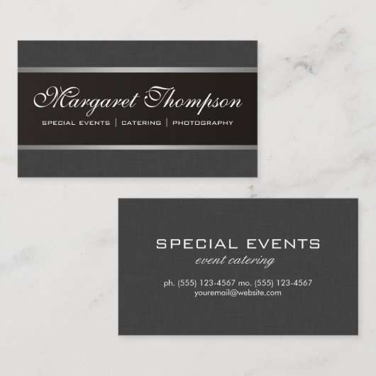 Carte De Visite Design classique Silver Trim (Devant / Derrière)