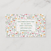 Carte De Visite Design couleur Fleur sauvage aquarelle (Dos)