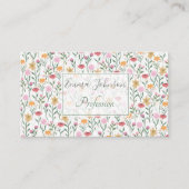 Carte De Visite Design couleur Fleur sauvage aquarelle (Devant)