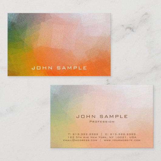 Carte De Visite Design créatif Abstrait Mat mat Luxe (Devant / Derrière)