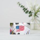 Carte De Visite Design créatif américain du drapeau (Debout devant)