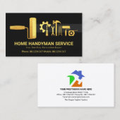 Carte De Visite Design créatif Gold Handyman Outils Rénovation (Devant / Derrière)