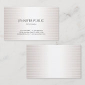 Carte De Visite Design créatif Moderne Plaine Faux Argent Élégant (Devant / Derrière)