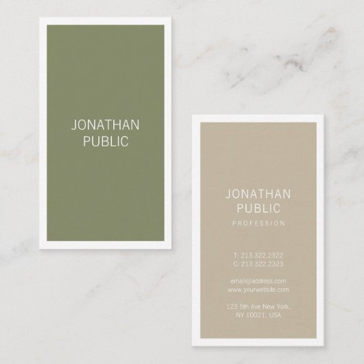 Carte De Visite Design créatif professionnel Design élégant (Devant / Derrière)