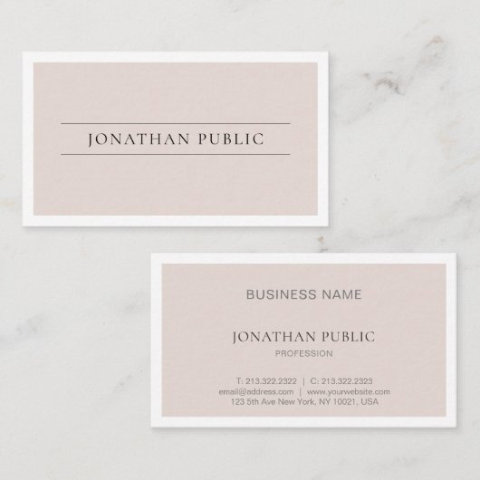 Carte De Visite Design créatif professionnel Moderne propreté (Devant / Derrière)