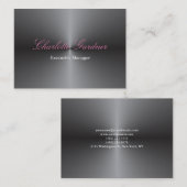 Carte De Visite Design créatif unique moderne argent métallique (Devant / Derrière)