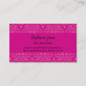 CARTE DE VISITE design damask noir fuschia rose (Dos)
