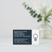 Carte De Visite Design d'ampoule bleue, Electricien (Debout devant)