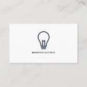 Carte De Visite Design d'ampoule bleue, Electricien (Dos)