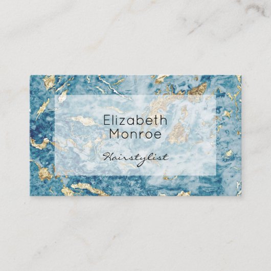 Carte De Visite Design d'aquarelle bleue (Devant)