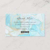 Carte De Visite Design d'aquarelle bleue (Dos)