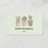 Carte De Visite Design d'aquarelle Trio Cactus Trio mignon et sour (Devant)