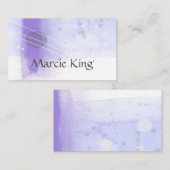 Carte De Visite design d'aquarelle violet élégant (Devant / Derrière)