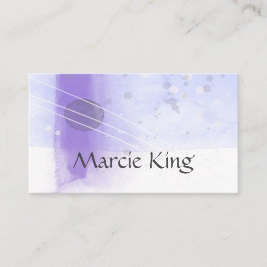 Carte De Visite design d'aquarelle violet élégant (Devant)