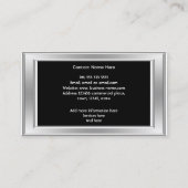 Carte De Visite Design d'art graphique moderne élégant Argent Noir (Dos)