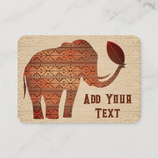 Carte De Visite Design d'art tribal des éléphants (Devant)