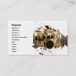 Carte De Visite design de batteur grunge