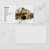 Carte De Visite design de batteur grunge (Devant / Derrière)