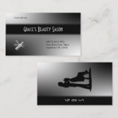 Carte De Visite Design de beauté noir et blanc (Devant / Derrière)