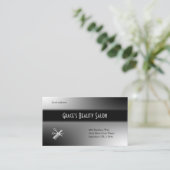 Carte De Visite Design de beauté noir et blanc (Debout devant)